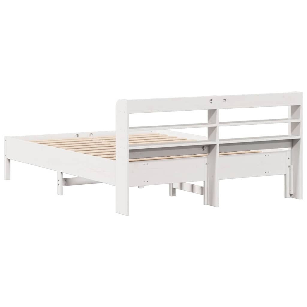 vidaXL Bed Frame without Mattress White 140x200 cm Solid Wood Pine