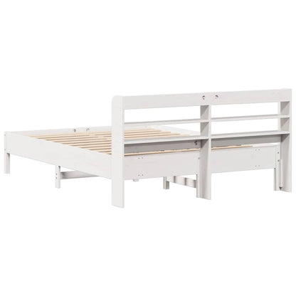 vidaXL Bed Frame without Mattress White 140x200 cm Solid Wood Pine