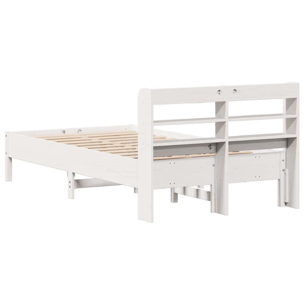 vidaXL Bed Frame without Mattress White 120x200 cm Solid Wood Pine