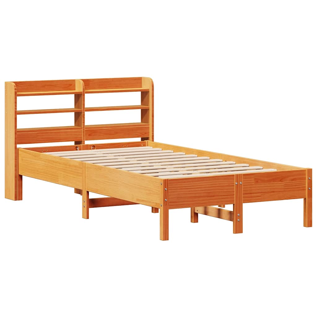 vidaXL Bed Frame without Mattress Wax Brown 100x200 cm Solid Wood Pine