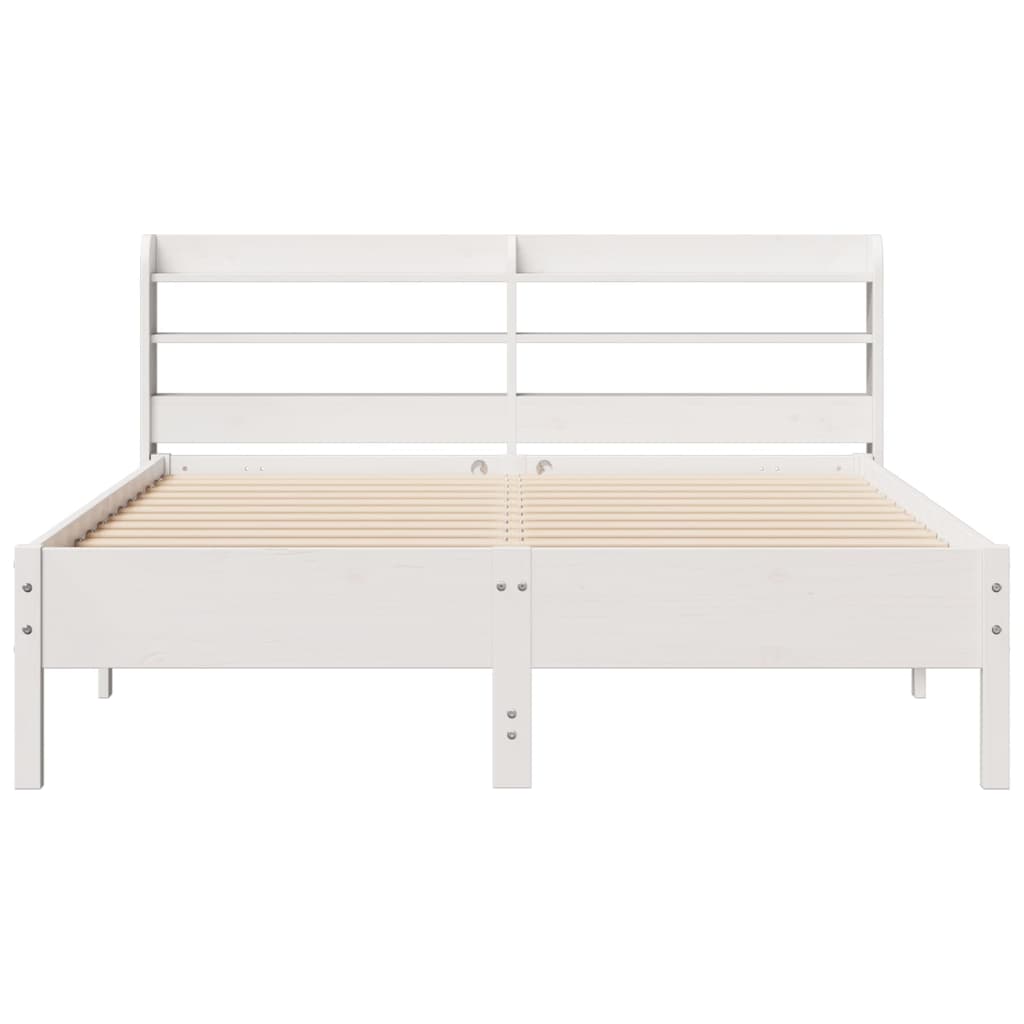 vidaXL Bed Frame without Mattress White 140x190 cm Solid Wood Pine