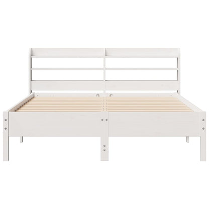 vidaXL Bed Frame without Mattress White 140x190 cm Solid Wood Pine