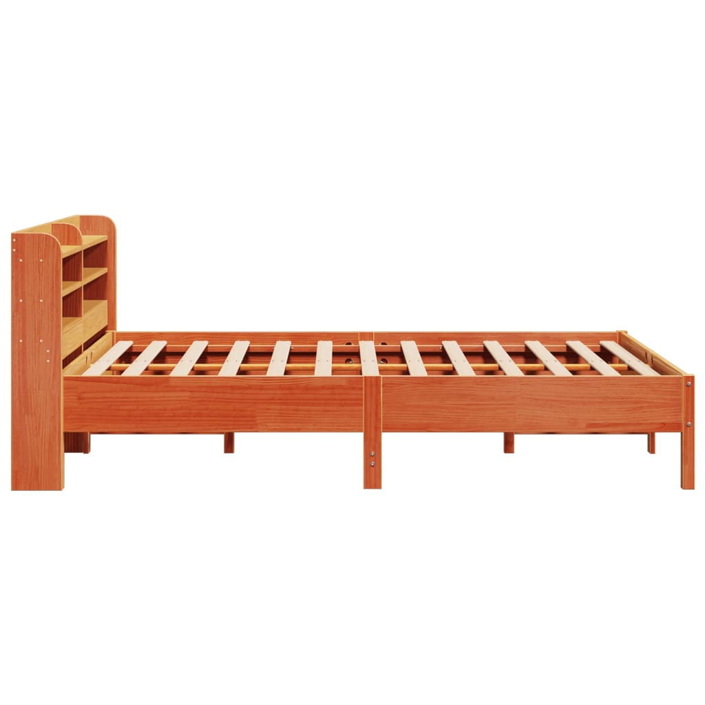 vidaXL Bed Frame without Mattress Wax Brown 135x190 cm Double Solid Wood Pine