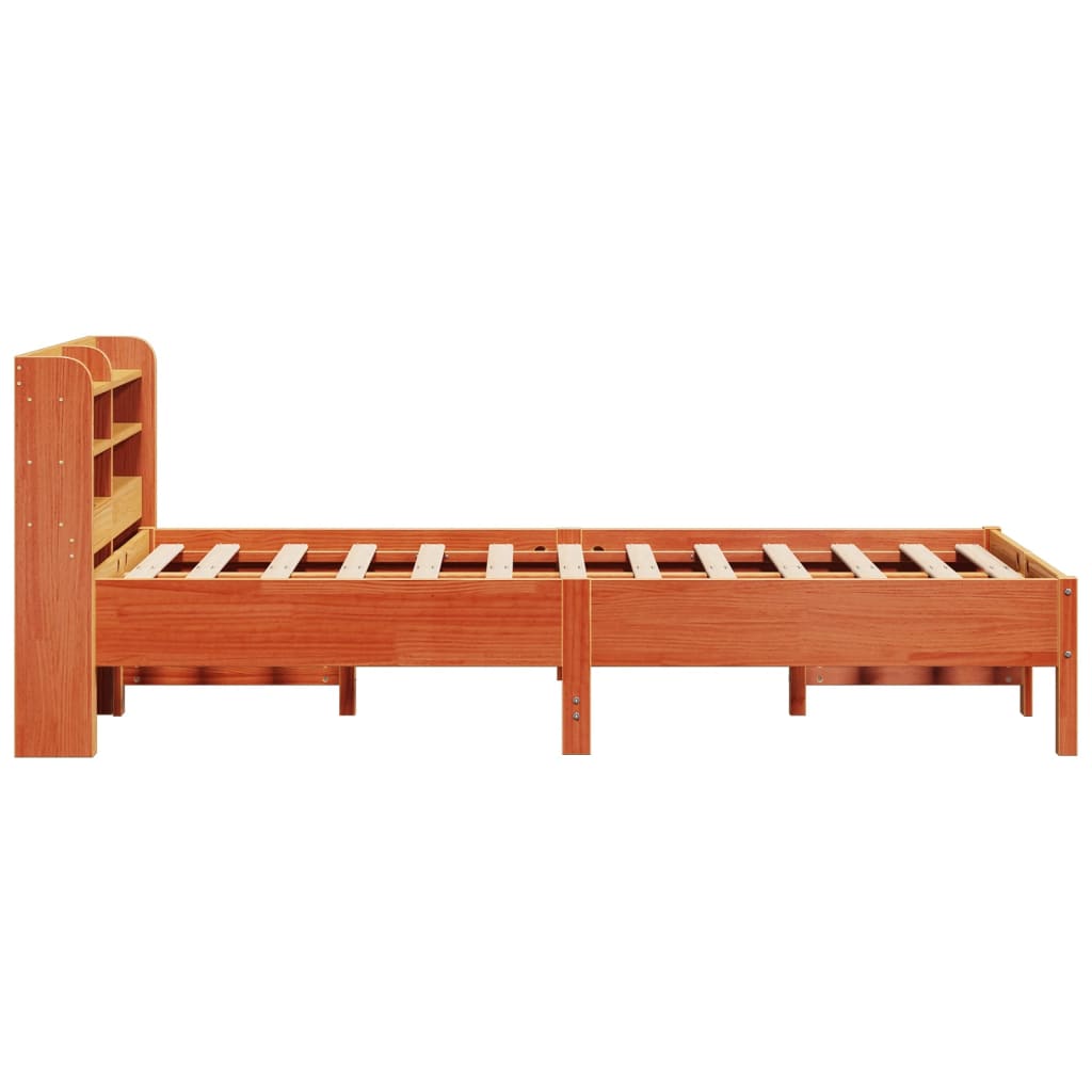 vidaXL Bed Frame without Mattress Wax Brown 120x190 cm Small Double Solid Wood Pine