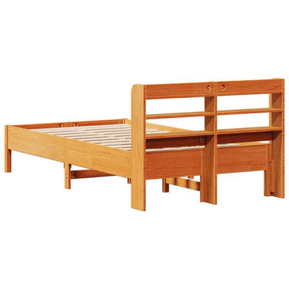 vidaXL Bed Frame without Mattress Wax Brown 120x190 cm Small Double Solid Wood Pine
