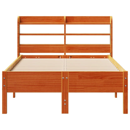 vidaXL Bed Frame without Mattress Wax Brown 75x190 cm Small Single Solid Wood Pine
