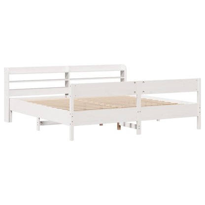 vidaXL Bed Frame without Mattress White 200x200 cm Solid Wood Pine