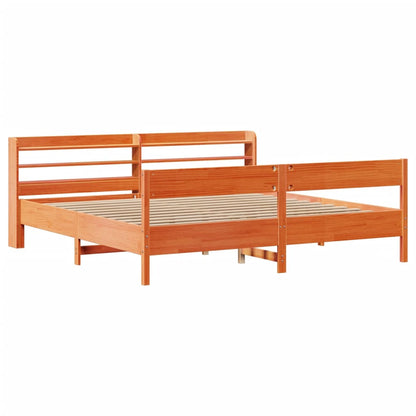 vidaXL Bed Frame without Mattress Wax Brown 200x200 cm Solid Wood Pine