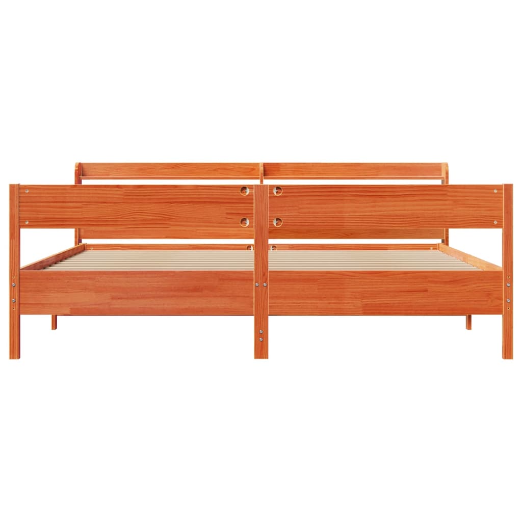 vidaXL Bed Frame without Mattress Wax Brown 200x200 cm Solid Wood Pine