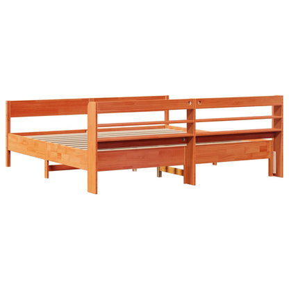 vidaXL Bed Frame without Mattress Wax Brown 200x200 cm Solid Wood Pine