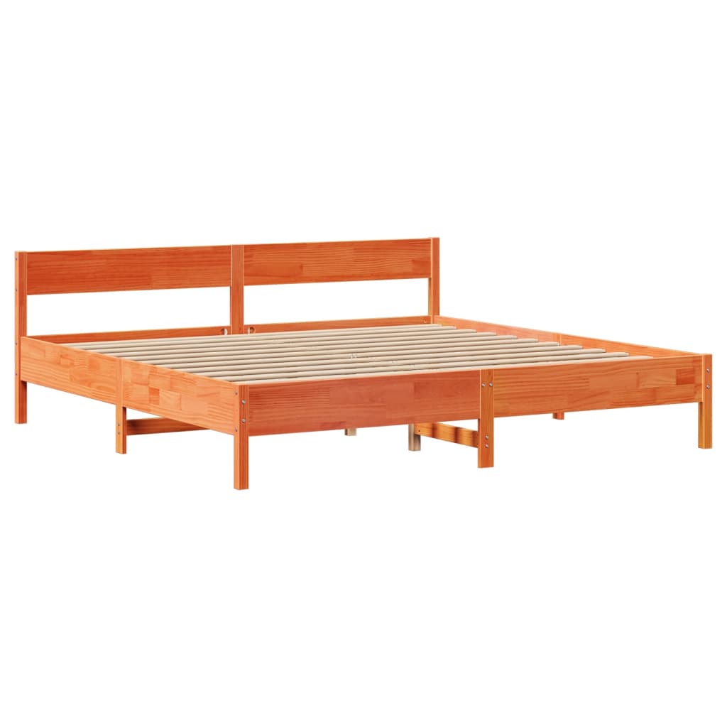 vidaXL Bed Frame without Mattress Wax Brown 200x200 cm Solid Wood Pine