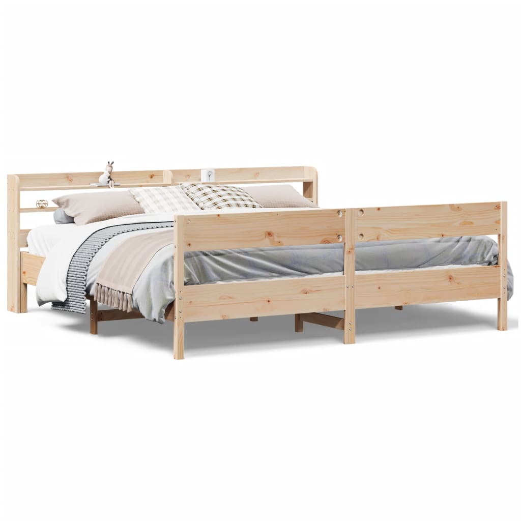 vidaXL Bed Frame without Mattress 180x200 cm Super King Solid Wood Pine