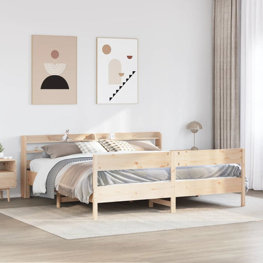 vidaXL Bed Frame without Mattress 180x200 cm Super King Solid Wood Pine