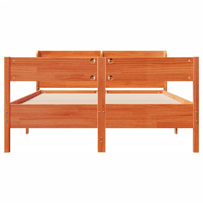 vidaXL Bed Frame without Mattress Wax Brown 160x200 cm Solid Wood Pine