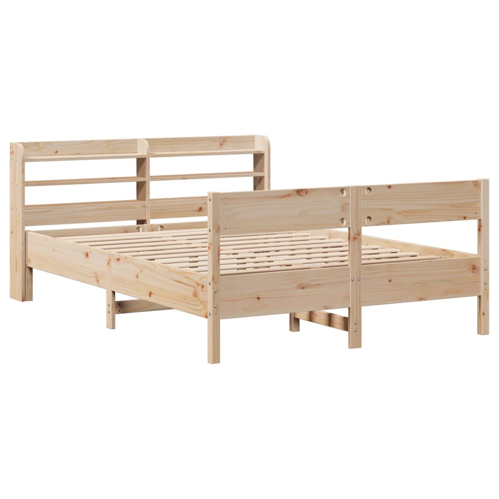 vidaXL Bed Frame without Mattress 150x200 cm King Size Solid Wood Pine