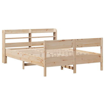 vidaXL Bed Frame without Mattress 150x200 cm King Size Solid Wood Pine