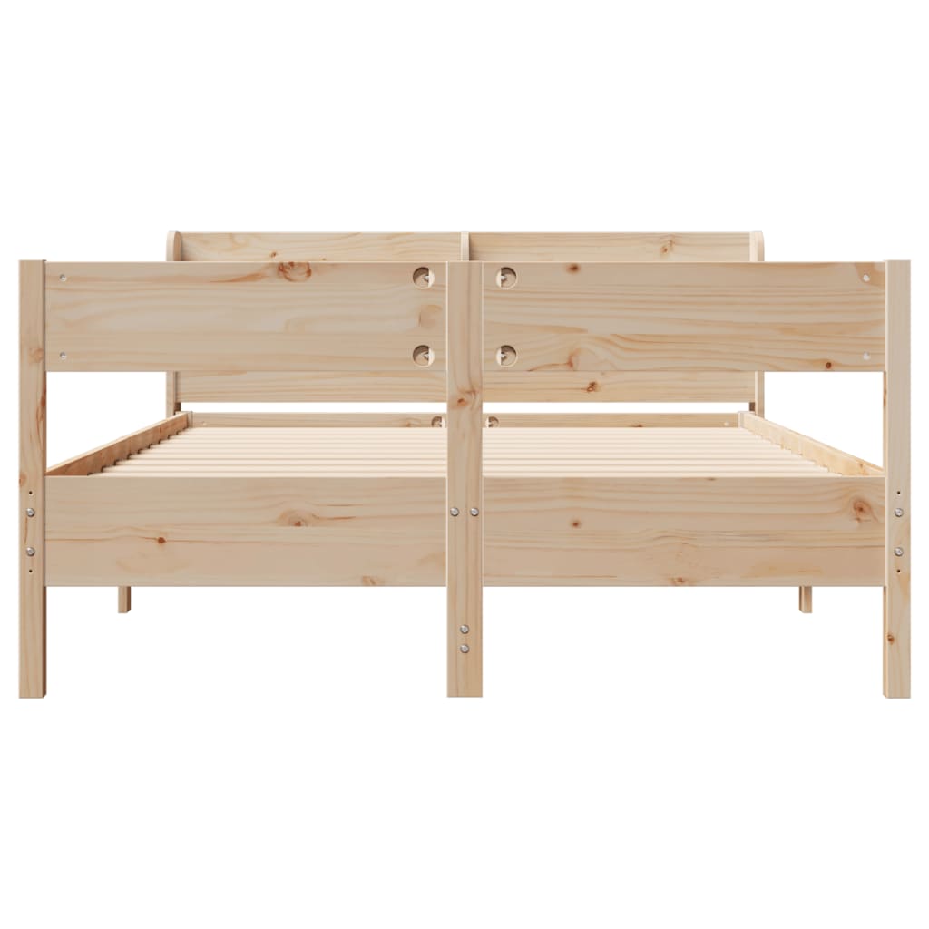 vidaXL Bed Frame without Mattress 150x200 cm King Size Solid Wood Pine