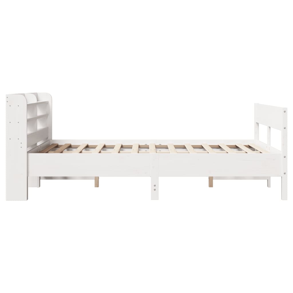 vidaXL Bed Frame without Mattress White 150x200 cm King Size Solid Wood Pine
