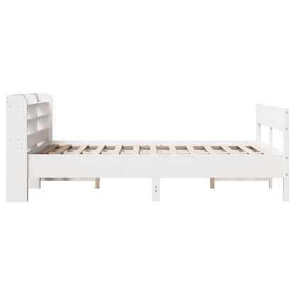 vidaXL Bed Frame without Mattress White 150x200 cm King Size Solid Wood Pine