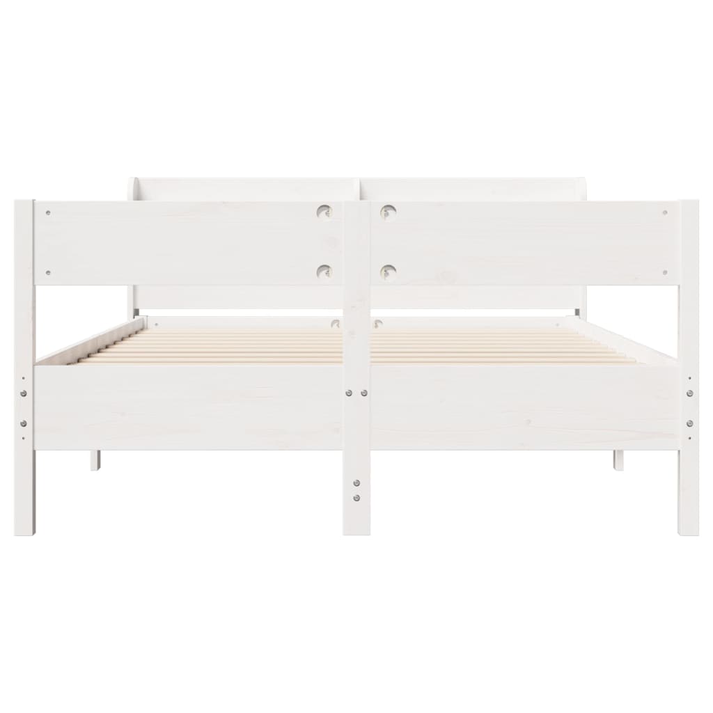 vidaXL Bed Frame without Mattress White 140x200 cm Solid Wood Pine