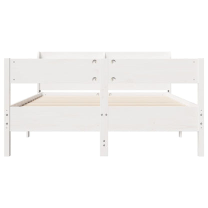 vidaXL Bed Frame without Mattress White 140x200 cm Solid Wood Pine