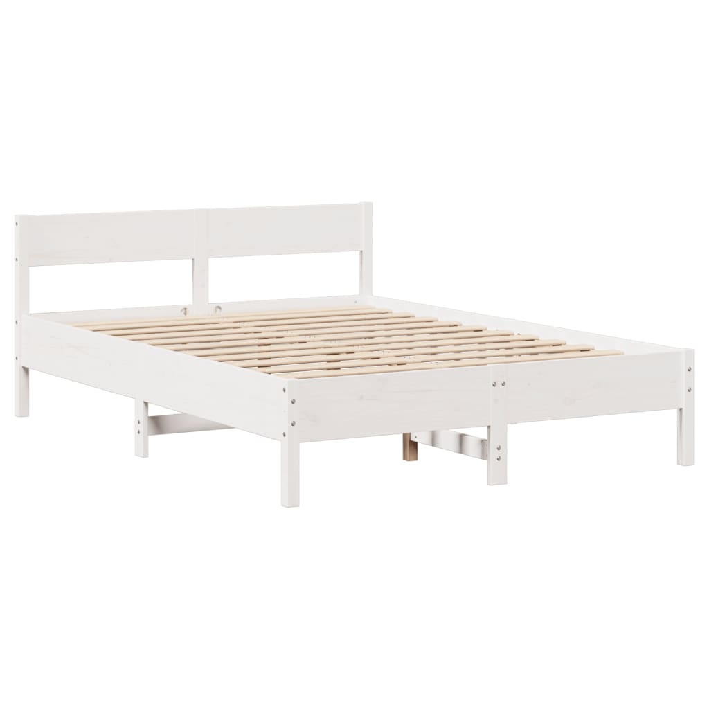vidaXL Bed Frame without Mattress White 140x200 cm Solid Wood Pine