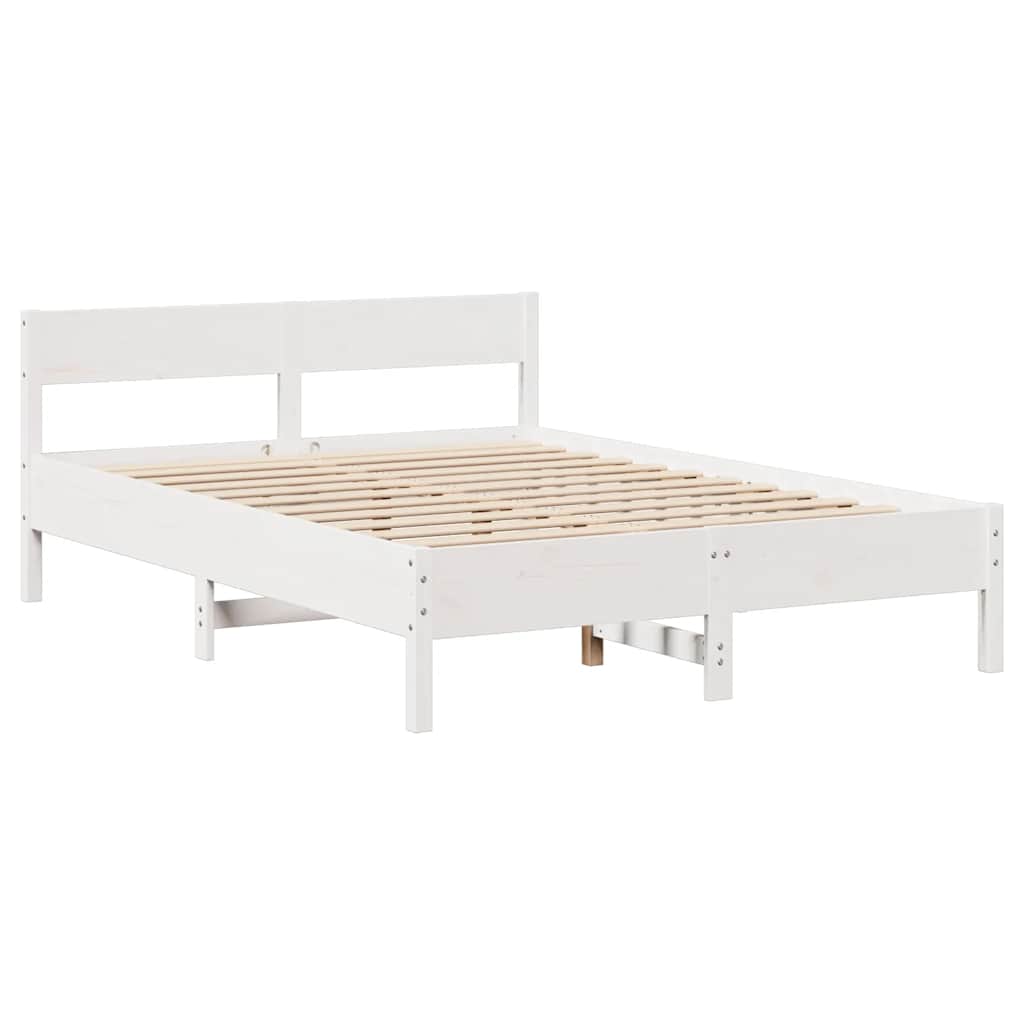 vidaXL Bed Frame without Mattress White 120x200 cm Solid Wood Pine