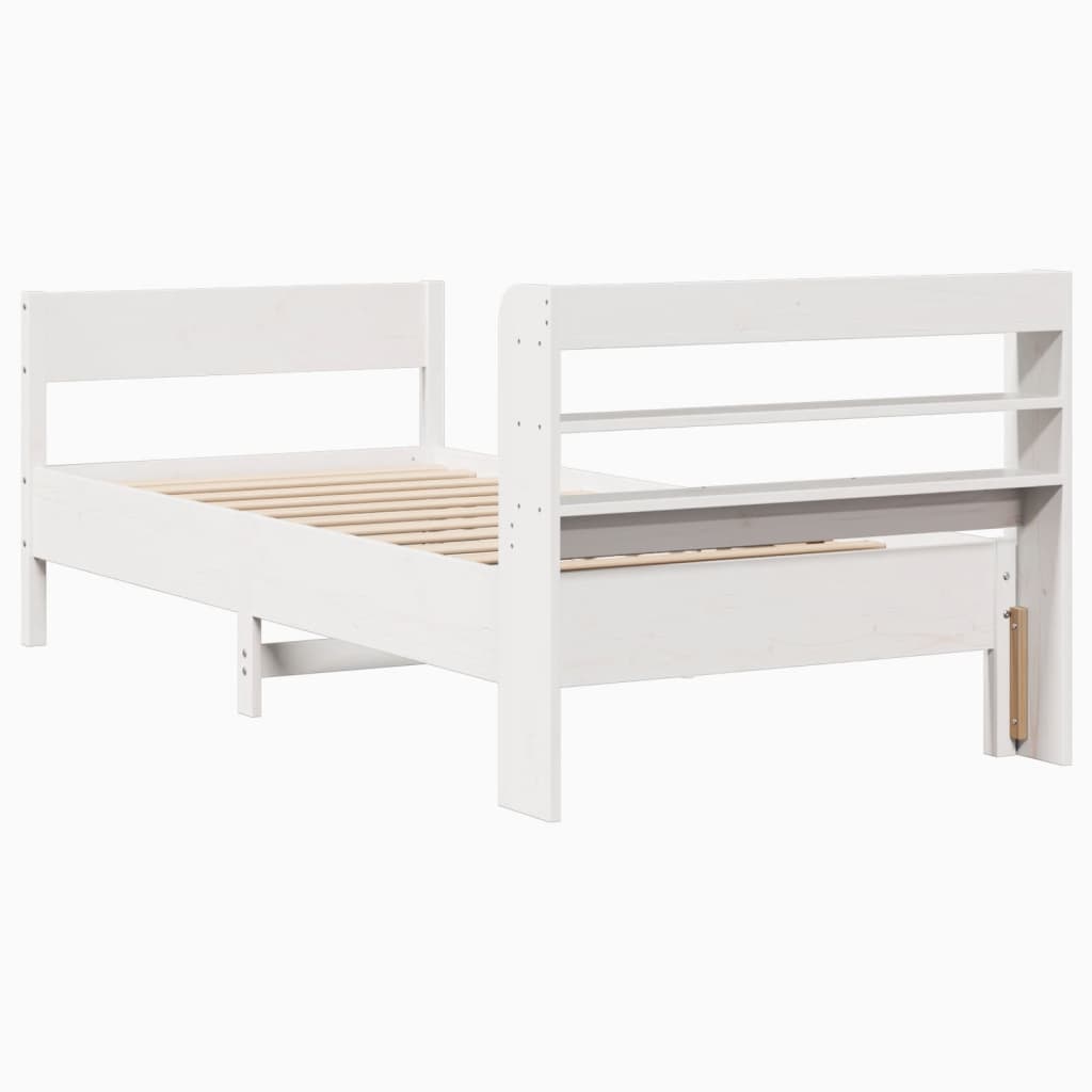 vidaXL Bed Frame without Mattress White 100x200 cm Solid Wood Pine