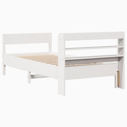 vidaXL Bed Frame without Mattress White 100x200 cm Solid Wood Pine