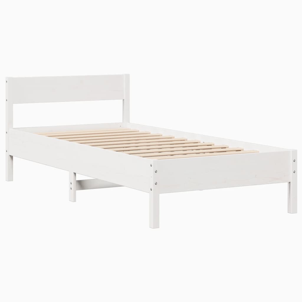 vidaXL Bed Frame without Mattress White 100x200 cm Solid Wood Pine