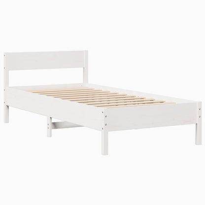 vidaXL Bed Frame without Mattress White 100x200 cm Solid Wood Pine