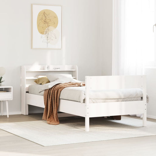 vidaXL Bed Frame without Mattress White 100x200 cm Solid Wood Pine