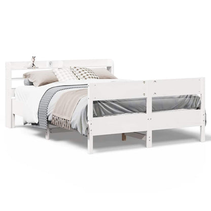 vidaXL Bed Frame without Mattress White 120x190 cm Small Double Solid Wood Pine