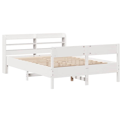 vidaXL Bed Frame without Mattress White 120x190 cm Small Double Solid Wood Pine