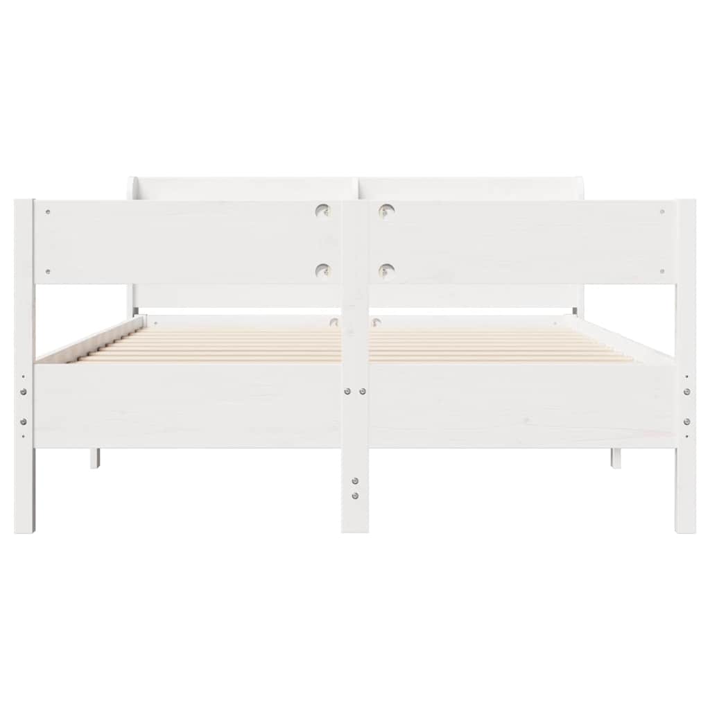 vidaXL Bed Frame without Mattress White 120x190 cm Small Double Solid Wood Pine