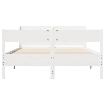 vidaXL Bed Frame without Mattress White 120x190 cm Small Double Solid Wood Pine