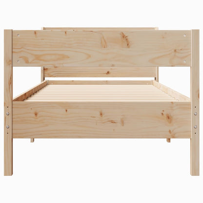vidaXL Bed Frame without Mattress 75x190 cm Small Single Solid Wood Pine