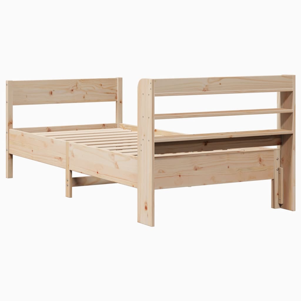 vidaXL Bed Frame without Mattress 75x190 cm Small Single Solid Wood Pine