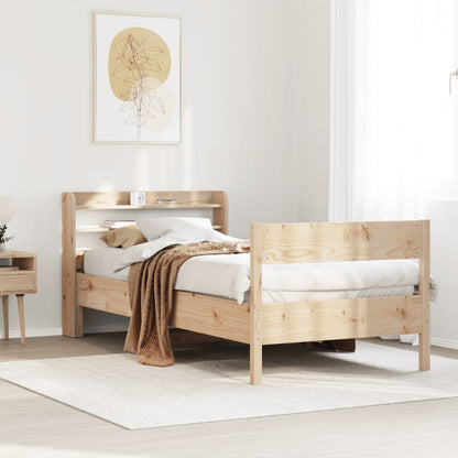vidaXL Bed Frame without Mattress 75x190 cm Small Single Solid Wood Pine