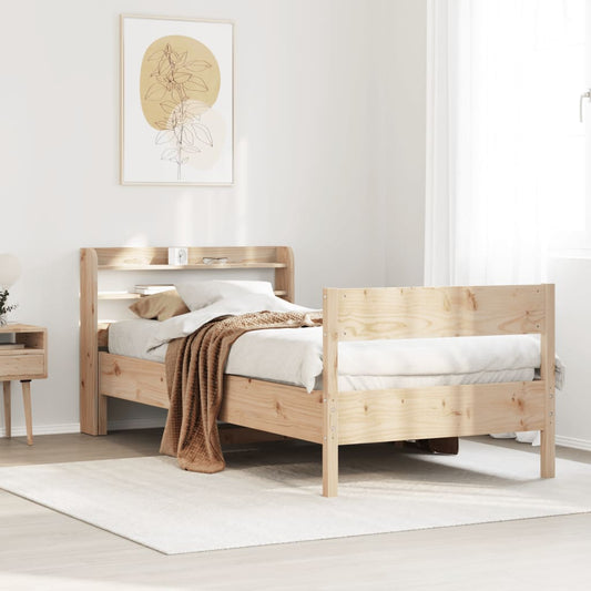 vidaXL Bed Frame without Mattress 75x190 cm Small Single Solid Wood Pine