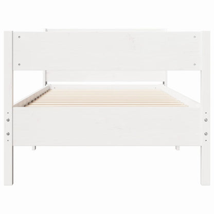 vidaXL Bed Frame without Mattress White 75x190 cm Small Single Solid Wood Pine