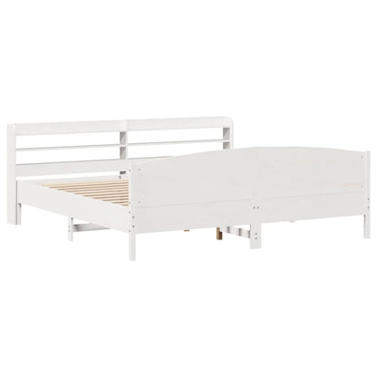 vidaXL Bed Frame without Mattress White 200x200 cm Solid Wood Pine