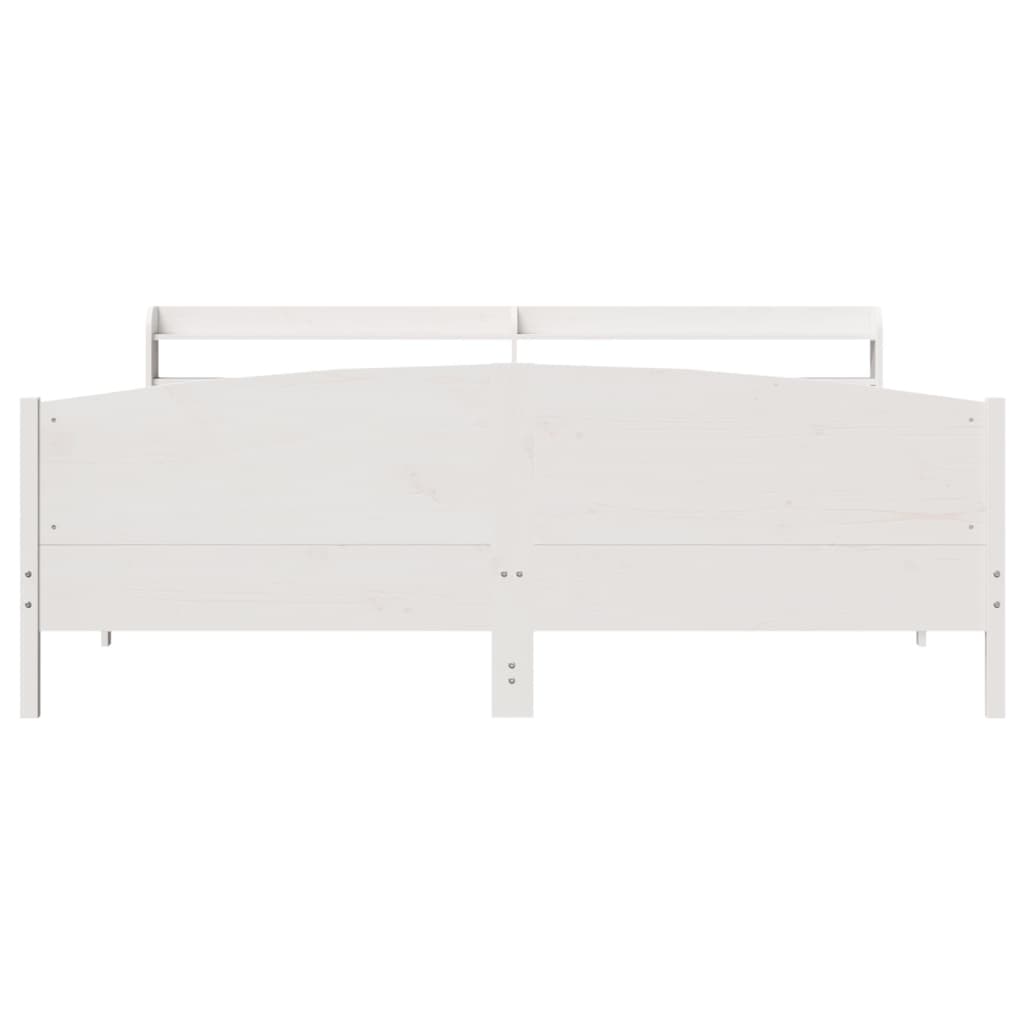 vidaXL Bed Frame without Mattress White 200x200 cm Solid Wood Pine