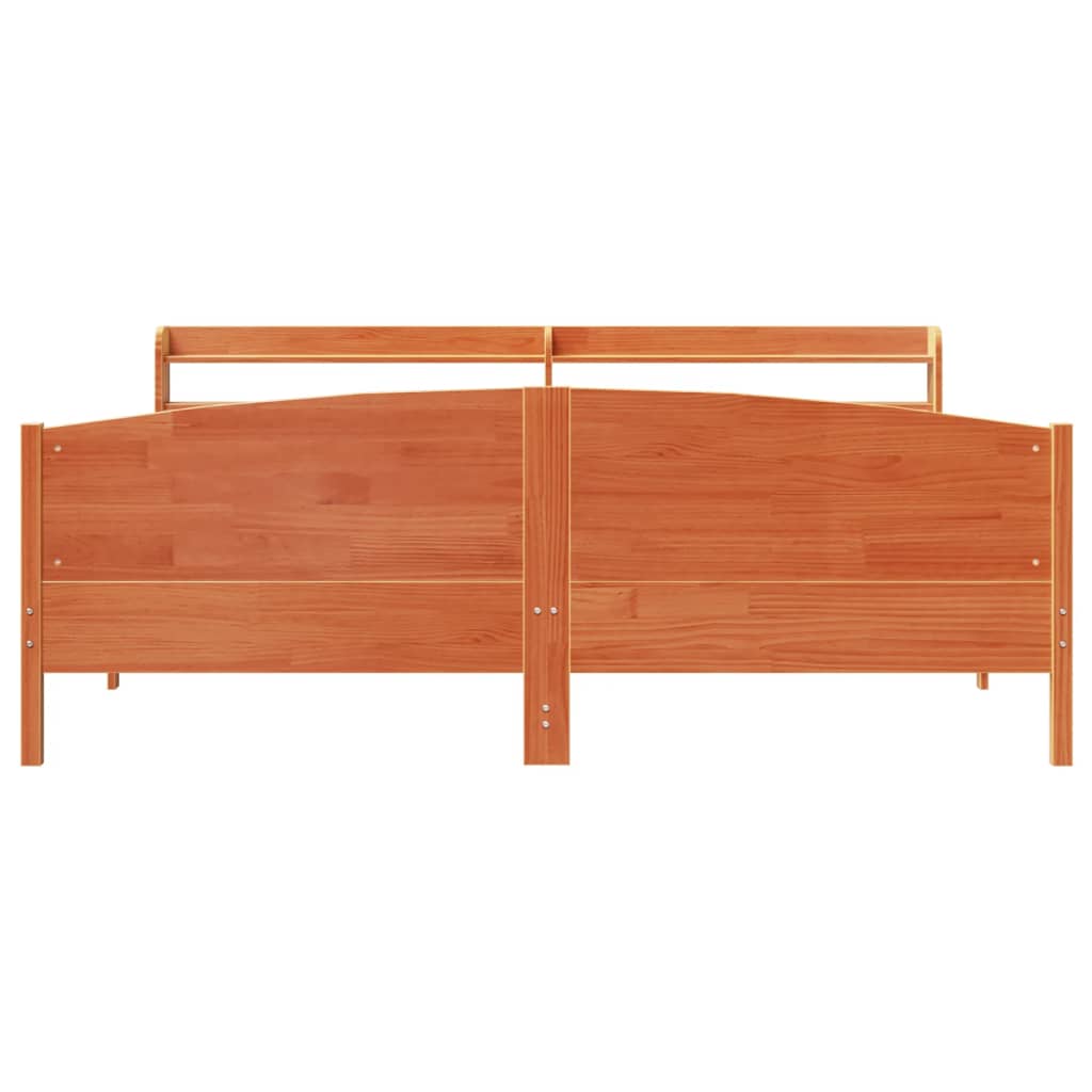 vidaXL Bed Frame without Mattress Wax Brown 200x200 cm Solid Wood Pine