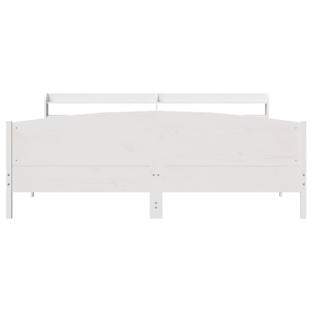 vidaXL Bed Frame without Mattress White 180x200 cm Super King Solid Wood Pine