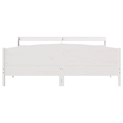 vidaXL Bed Frame without Mattress White 180x200 cm Super King Solid Wood Pine