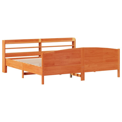 vidaXL Bed Frame without Mattress Wax Brown 180x200 cm Super King Solid Wood Pine