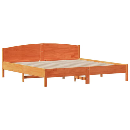 vidaXL Bed Frame without Mattress Wax Brown 180x200 cm Super King Solid Wood Pine