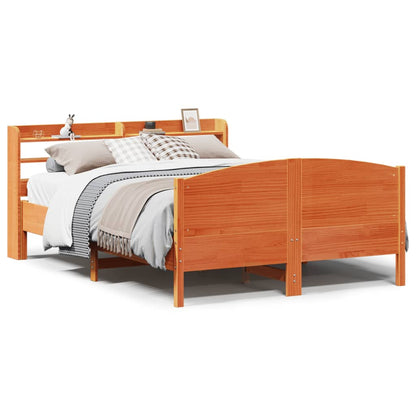 vidaXL Bed Frame without Mattress Wax Brown 160x200 cm Solid Wood Pine