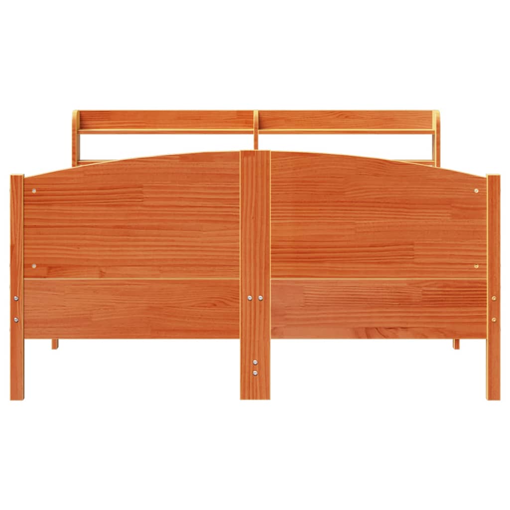 vidaXL Bed Frame without Mattress Wax Brown 160x200 cm Solid Wood Pine
